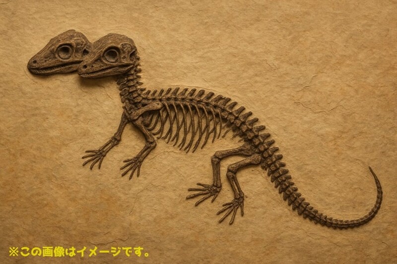 【頭が2つ】激レアすぎる1億2500万年前の「双頭トカゲ」の化石
