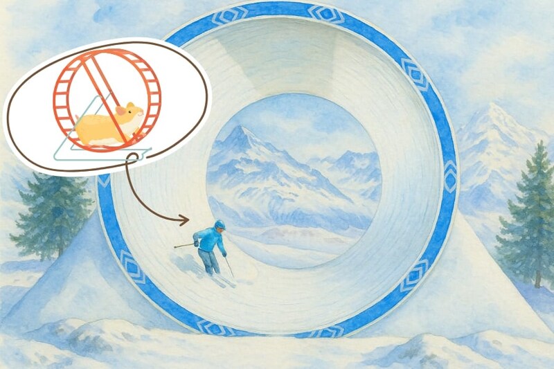 人間版”ハムスターホイール”で無限スキーが楽しめる