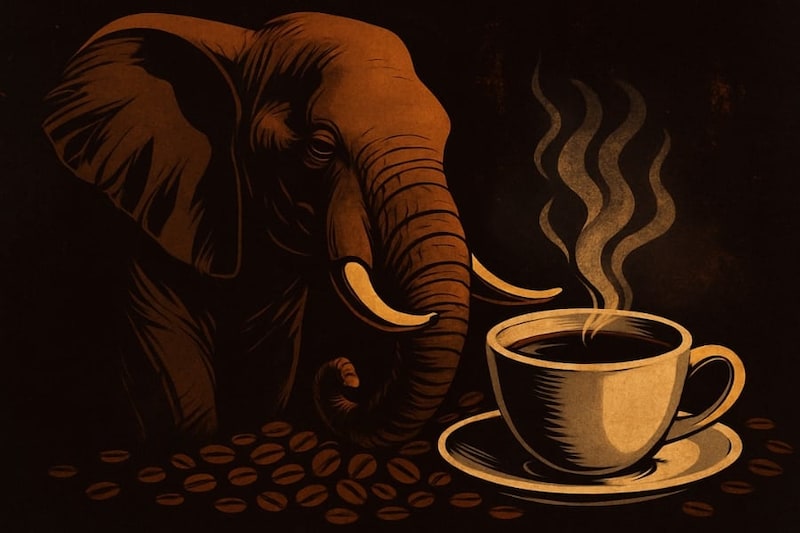 ゾウの腸内で作られるコーヒー豆「ブラック・アイボリー」、風味の秘密を解明