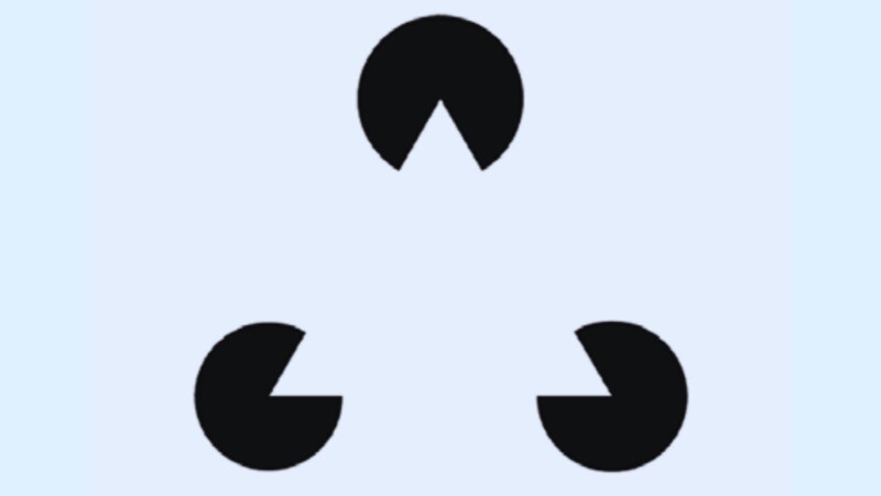 中央にないはずの三角形が見える錯覚