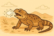 くしゃみで鼻から「塩」を出すトカゲ、目的は何？