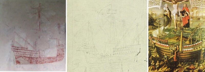 当時の船を描いた歴史的絵画や壁画