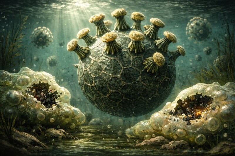 新種の巨大ウイルス「ウシクウイルス」を茨城県から発見