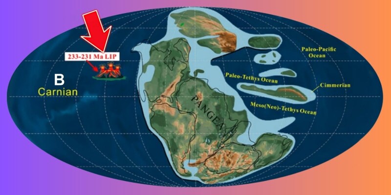 2億3300万〜2億3100万年前ごろの海底噴火