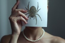 クモにぶら下がる”真珠のネックレス”は「体液で膨らんだ新種ダニ」だった