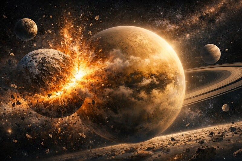 土星衛星タイタンは「2つの月の合体」で誕生した可能性が浮上