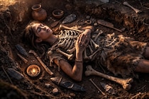 父親の骨を胸に置かれた「5500年前の10代少女」の埋葬を発見