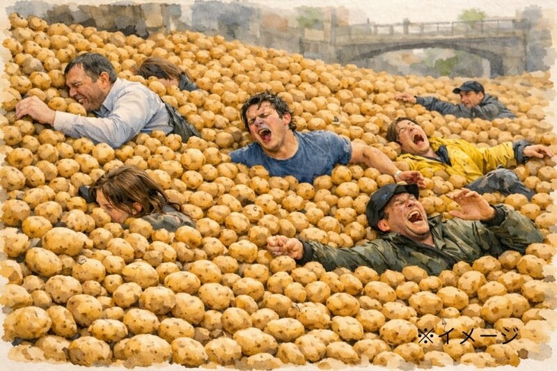 【ジャガイモの洪水】ドイツで4000トンの余剰ジャガイモが無料配布される