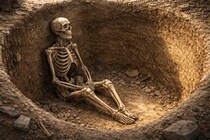 「座り姿勢のまま」埋葬された2000年前の人骨を発見