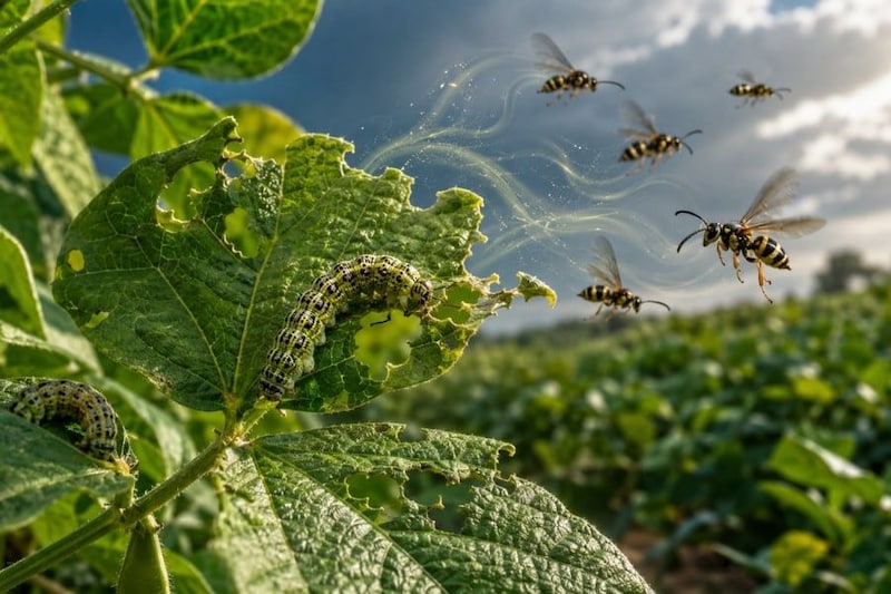 イモムシに齧られると「ハチを呼び寄せる」植物ーー特殊能力の仕組みを解明