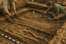 7000年前の「頭のない遺骨」を77体発見、スロバキア