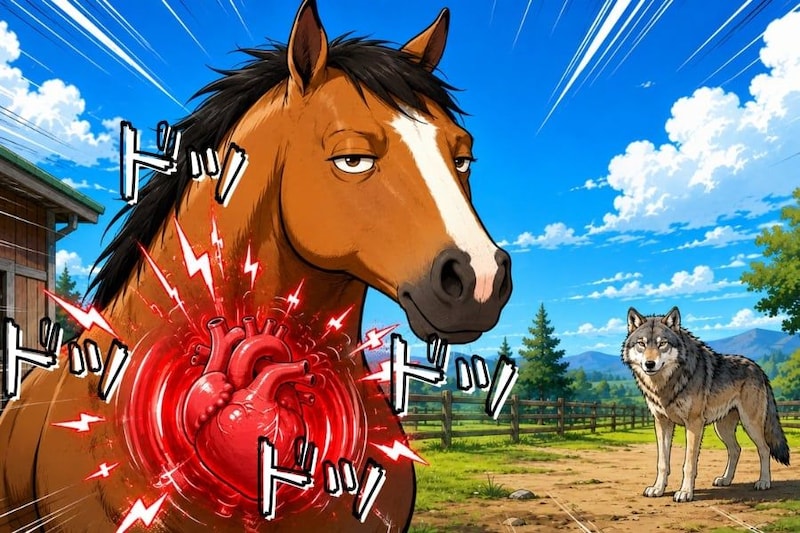 捕食者を見た馬、ポーカーフェイスを保つが”内心ドキドキ”だった