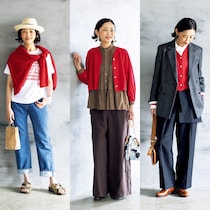 秋のおしゃれ、50代の強い味方！　ショート丈のカラーカーディガンで秋から冬の着こなしレッスン