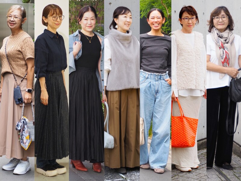 【1週間スナップ】50代のシンプルコーデはプラスワンアイテムで季節感アップ!