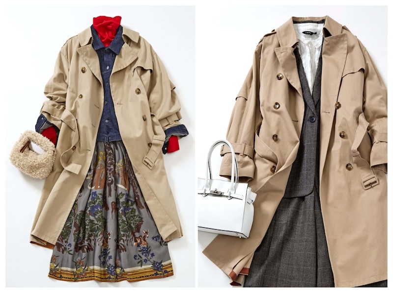 【50代のおしゃれ】 トレンチコートは重ねて今っぽく!人気スタイリストの着まわしアイデア
