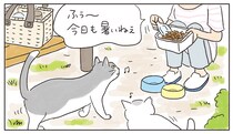 猫マンガ　ねころびもひとしお「ご近所さんの愛に支えられて…」