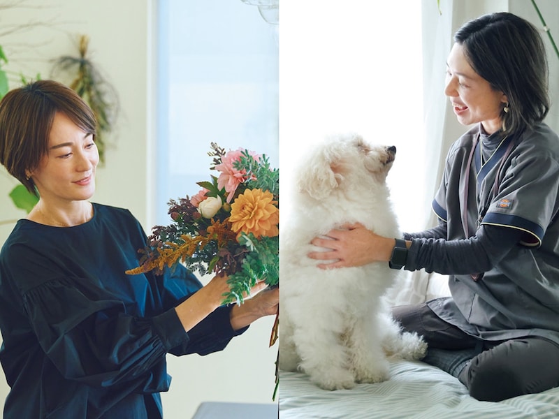 新しいことを始めた50代を取材【フラワーアレンジメント】【ドッグマッサージ】