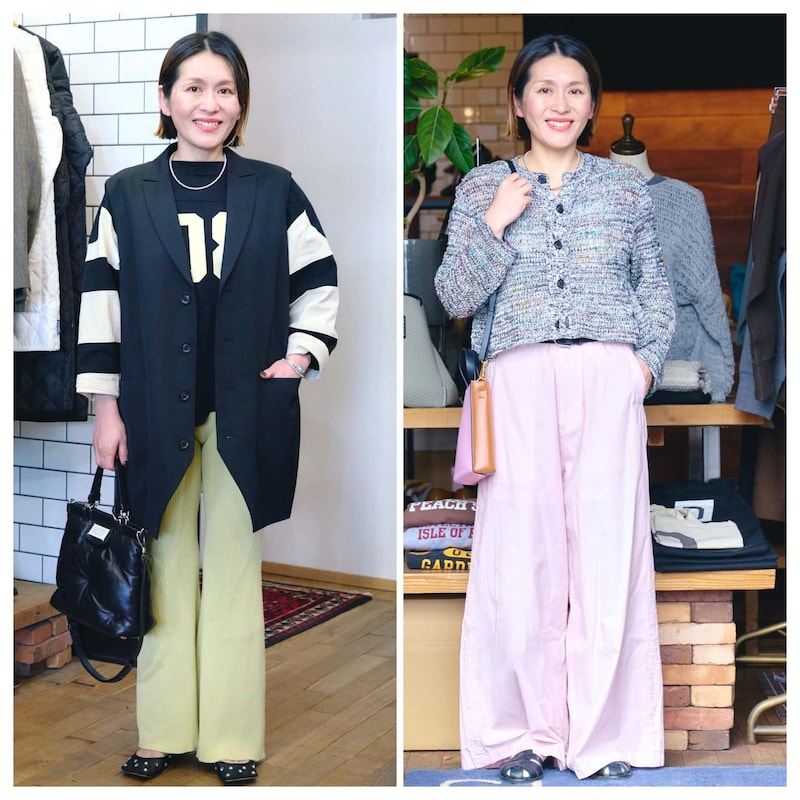 【１週間コーデ】春のきれい色パンツコーデ２選　黒トップスで着やせマジック！　～〈金曜日〉#017 Fumiko Kawaguchi～