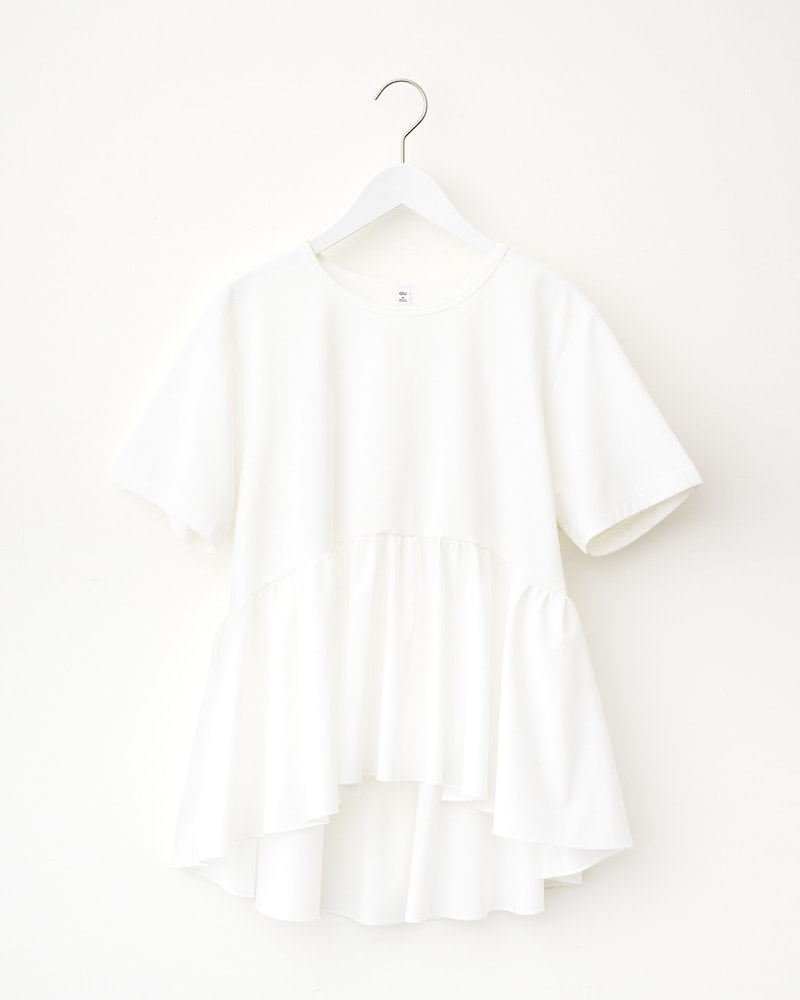 【GUで指名買い】50代が選ぶべき１着1枚でも重ね着にも使える優秀ペプラムTシャツ