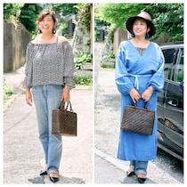 【１週間コーデ】ヴィンテージデニムで夏のきれいめスタイル２選　おでかけ服と仕事着～〈月曜日・火曜日〉#021 Yumi Tsuchiya～
