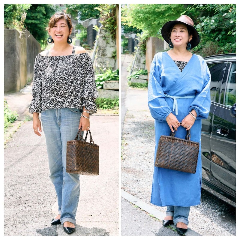 【1週間コーデ】ヴィンテージデニムで夏のきれいめスタイル2選 おでかけ服と仕事着~〈月曜日・火曜日〉#021 Yumi Tsuchiya~