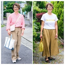 【1週間コーデ】［50代の夏カジュアル］ピンクシャツとロゴTを品よく着こなすコツ ～〈月曜日・火曜日〉#022 Emi Kirino ～