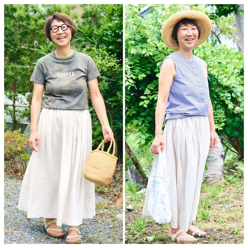 【1週間コーデ】30年前のバッグも現役! 50代が楽しむ「夏のリネンスカート」着まわし~〈金曜日〉#022 Emi Kirino ~