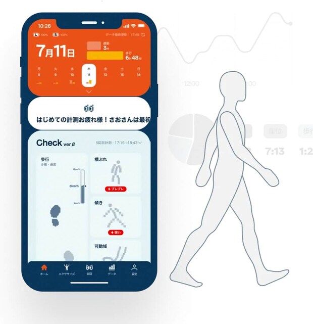 センサーを複合的に活用することで、日常の立ち方・歩き方・座り方の癖まで可視化