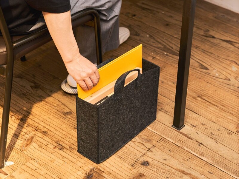持ち運べるフェルト ファイルボックス ￥1,090