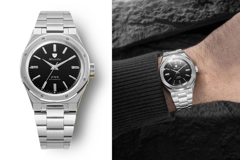 ニバダ・グレンヒェン「F77 Mark Ⅱ Stainless Steel Edition」￥286,000／自動巻／38㎜径／パワーリザーブは約38時間／10気圧防水