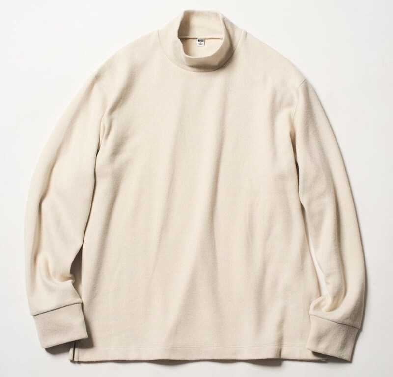 ユニクロ ソフトニットフリースモックネックT