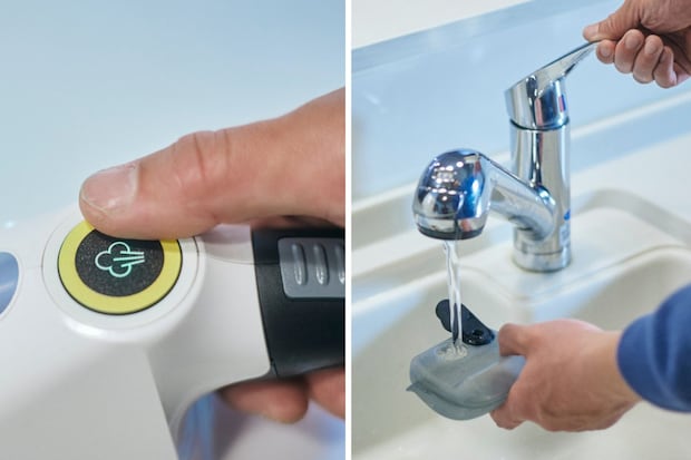 給水し、スイッチを入れてから約30秒でのスチーム生成が可能