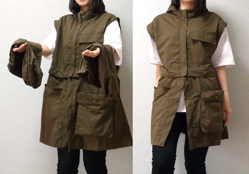 袖を外せばロングベスト風に