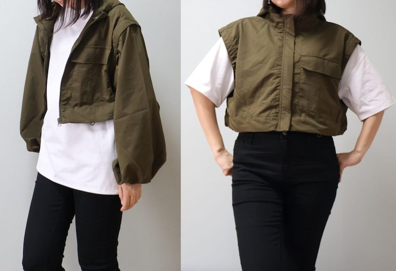 裾を外せばショート丈ジャケットorベスト風に