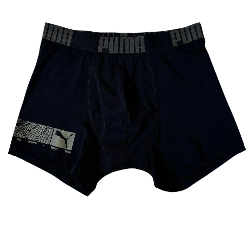 1Pラバープリント 綿ベアボクサー(前開) ブラック ¥1,408