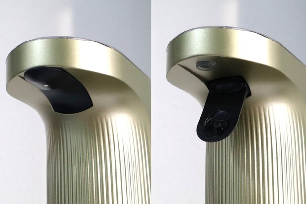 注ぎ口のノズルカバーを開閉することで電源ON・OFFができる