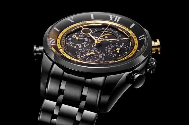 ミニッツリピーターの高低ふたつの音の広がりを⾒返しリングにグラデーションで表現