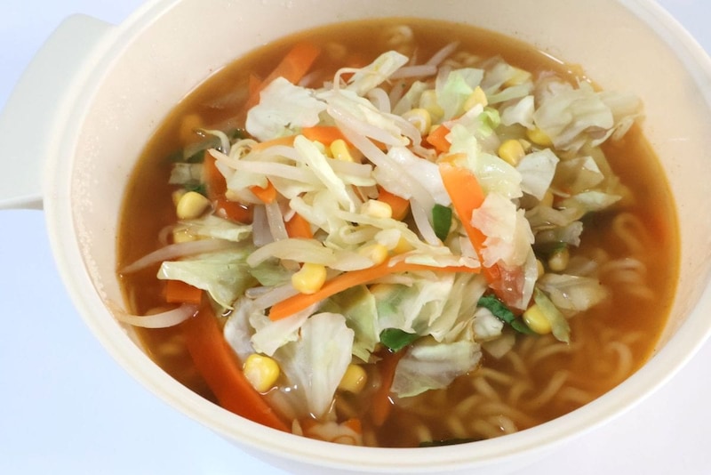 野菜たっぷりラーメンが完成