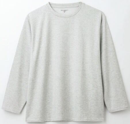 長袖クルーネック＋ロングパンツ上下セット
サイズ：M・L・XL
単品価格：上各￥4,389（税込）、下各￥4,389（税込）
GRAY