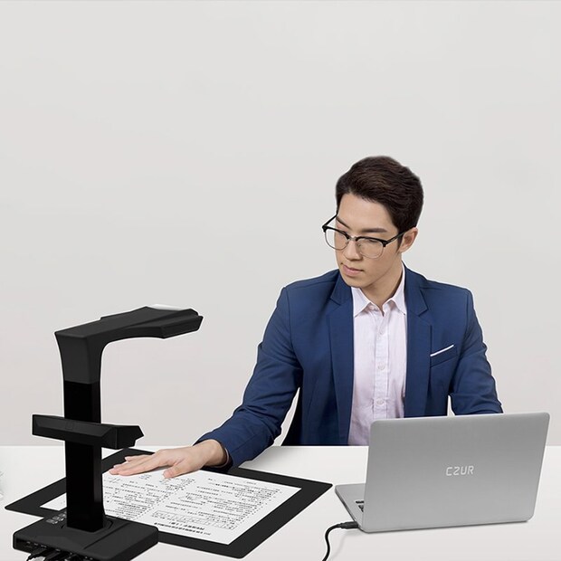 スキャン時に悩みの種になる、見開き中央部の歪みもCZUR社独自の湾曲補正技術で歪みを平面に補正