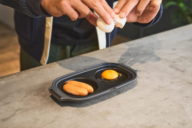 目玉焼き＆ウインナーは約3分