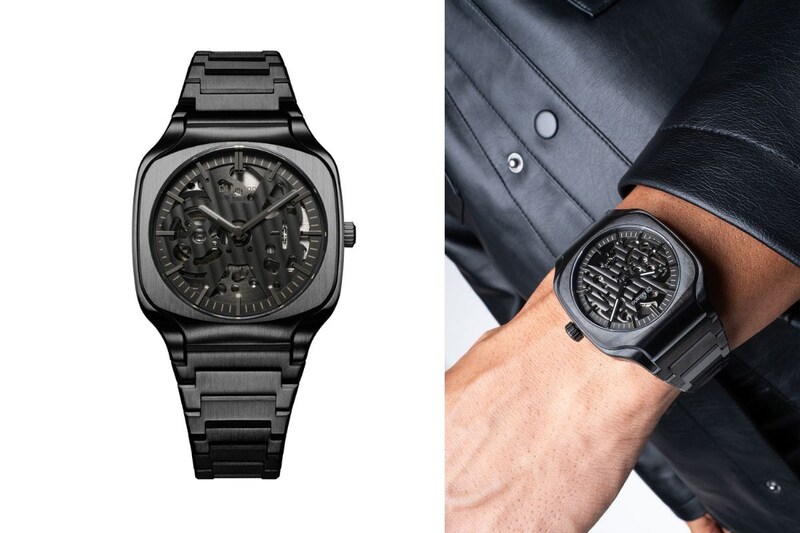 D1ミラノ「スクエアスケルトン」¥137,500/自動巻/37㎜径/パワーリザーブは約42時間/5気圧防水