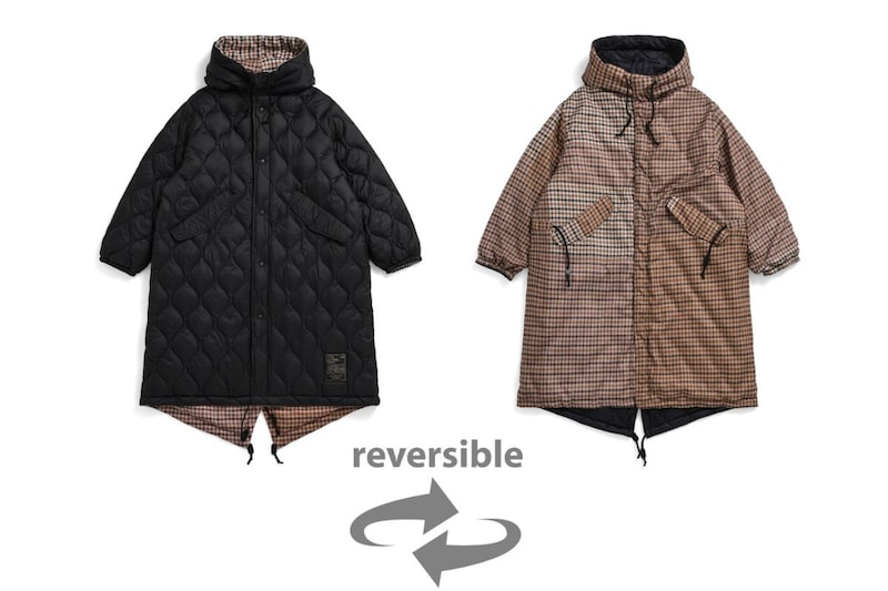 タイオン×ユニバーサルワークス「リバーシブル ダウンモッズコート(UW-TA-R106MJ)」¥39,600