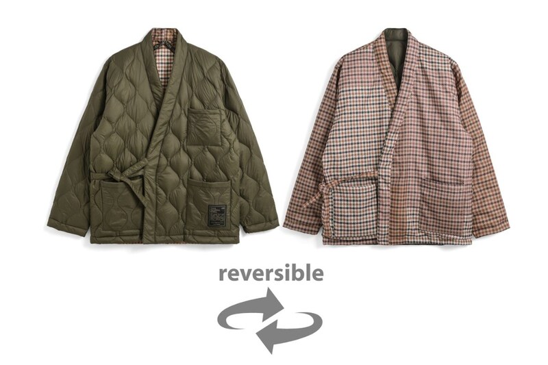タイオン×ユニバーサルワークス「リバーシブル 袢纏ダウンジャケット(UW-TA-R101KJ)」¥25,960