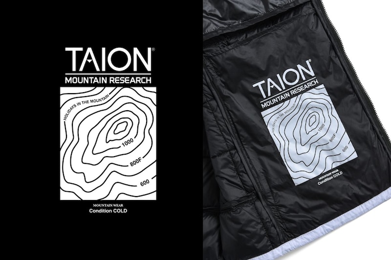 800F（800フィルパワー意味）を取り入れた等高線グラフィック