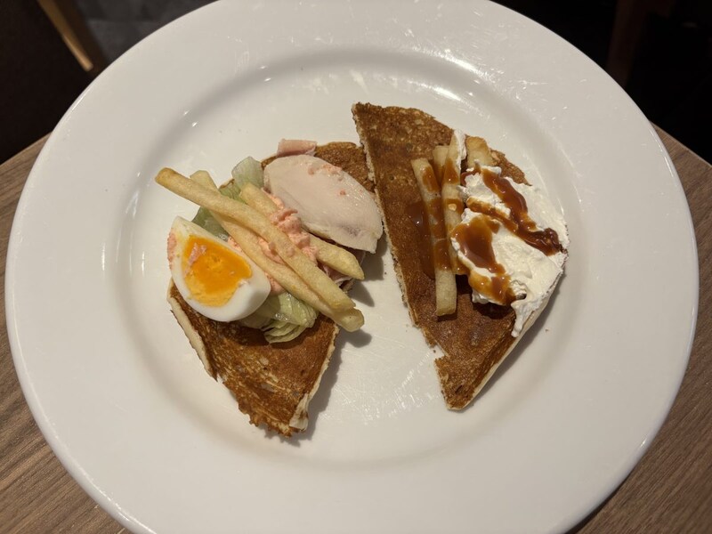 ミニクリスピークレープを半分に切れば、1枚で複数の楽しみ方もできる