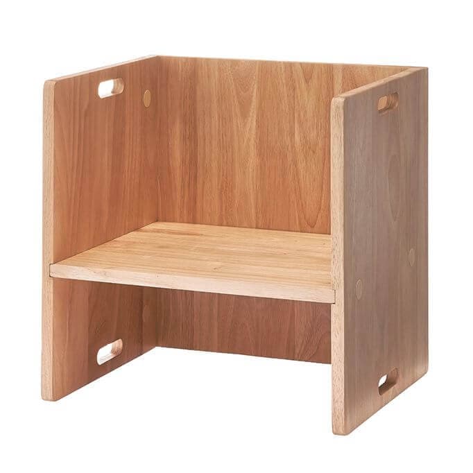 カインズ　収納棚にもなる、座る高さが選べるチェア ナチュラル