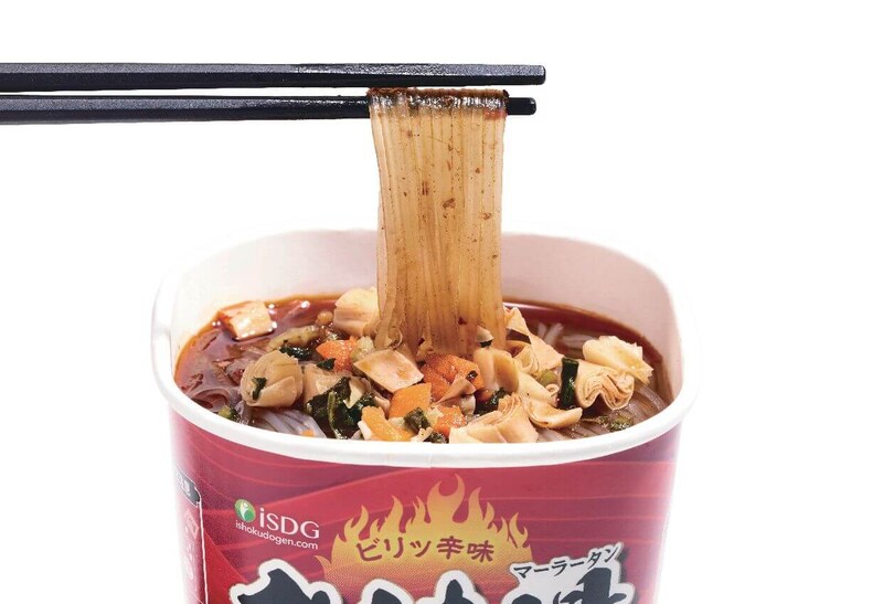 もちもちとした食感がしびれる辛さのスープと相性最高