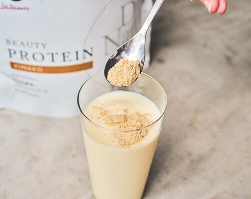 アンファー ドクターズナチュラルレシピ 美容プロテイン きなこ味　「シェイカーがなくても溶ける」