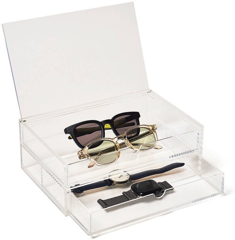 重なるアクリルケース 2段フタ付引出・大
¥2,990